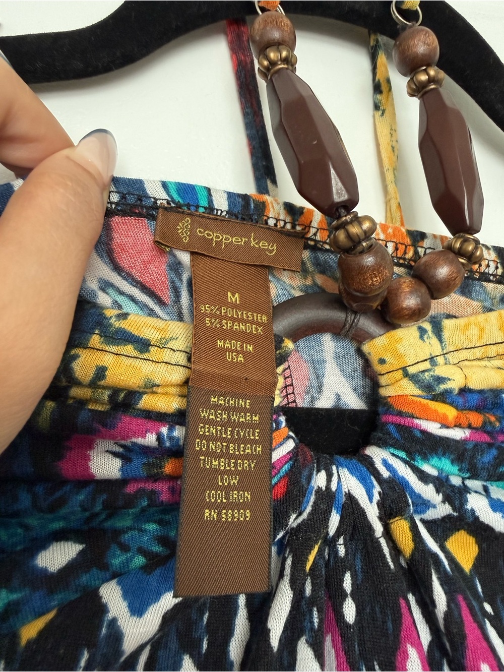 Copper Key Tie Dye Aztec colors Maxi Dress - Picture 3 of 3
